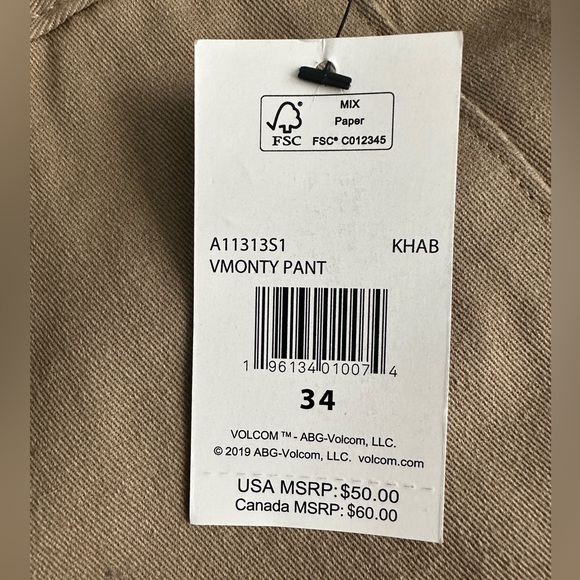 Volcom VMONTY Pants - 34x32 - Picture 2 of 4